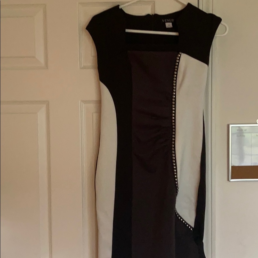 Black/grey/white fitted dress Venus